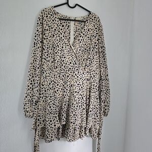 Main Strip Animal Print Plus Size Skort Romper 1X